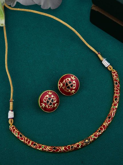 Gold Plated Enamelled Jewellery Set