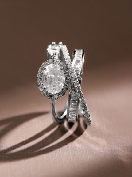 Rhodium-Plated Finger Ring